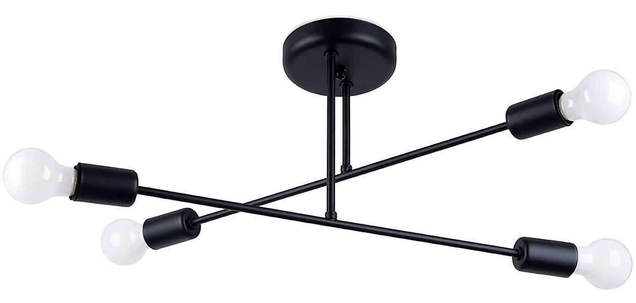 SOLLUX lighting Deckenleuchte »Kronleuchter NORAH 4 schwarz«, 4 flammig, Le günstig online kaufen