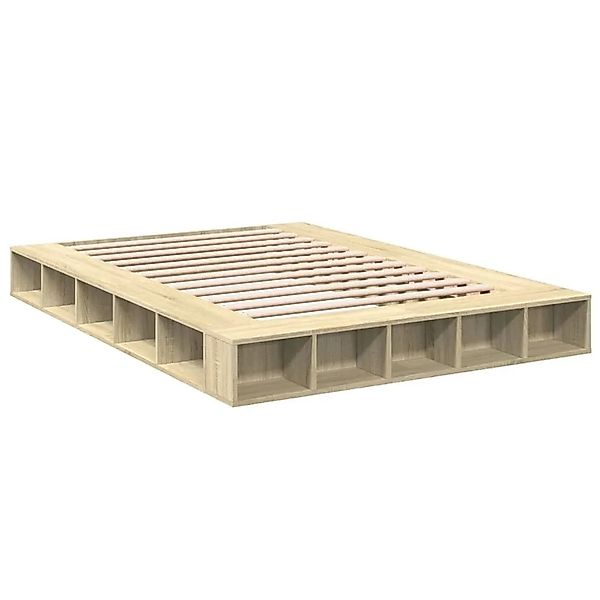vidaXL Bettgestell Sonoma-Eiche 140x200 cm Holzwerkstoff 3280477 günstig online kaufen