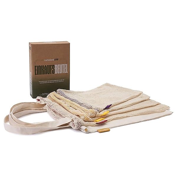 Lumaland Einkaufsbeutel 100% Baumwolle - 4er-Set, günstig online kaufen
