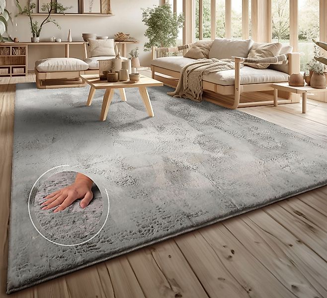 Fellteppich »Lottano«, rechteckig, 14 mm Höhe, Langflor, Kunstfell, Uni Far günstig online kaufen