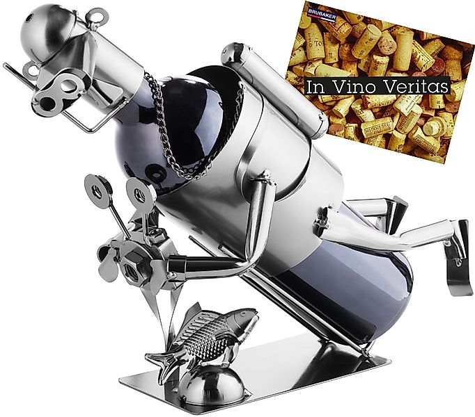 BRUBAKER Weinflaschenhalter Taucher mit Kamera, (inklusive günstig online kaufen