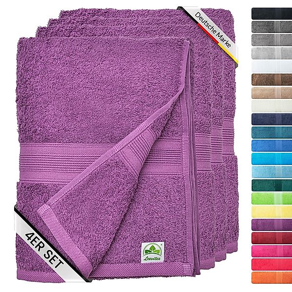 leevitex® Handtuch Frottee 4er Set, 50 x 100 cm, hochwertig verarbeitet & f günstig online kaufen
