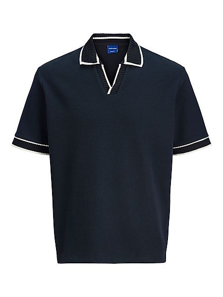 Jack & Jones Poloshirt Klassischer Strick V-Ausschnitt mit Kontraststreifen günstig online kaufen