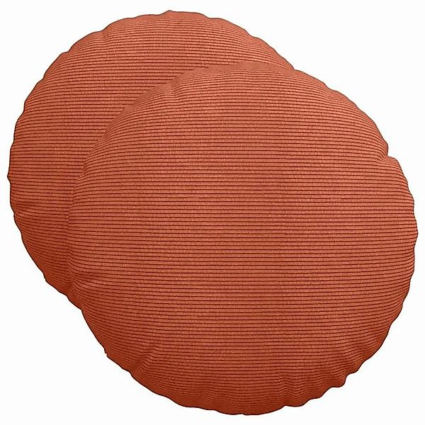 vidaXL Sitzkissen 2 Stk Rot-Orange Ø 50 cm Cordstoff 42014193 günstig online kaufen