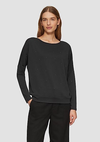 s.Oliver Langarmshirt Jerseyshirt mit Schmucksteinen Strasssteine günstig online kaufen
