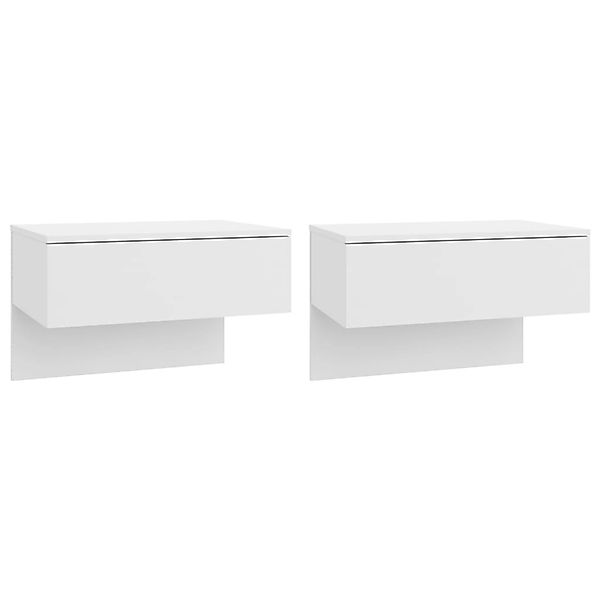 vidaXL Nachttisch Wand-Nachttische 2 Stk. Weiß günstig online kaufen