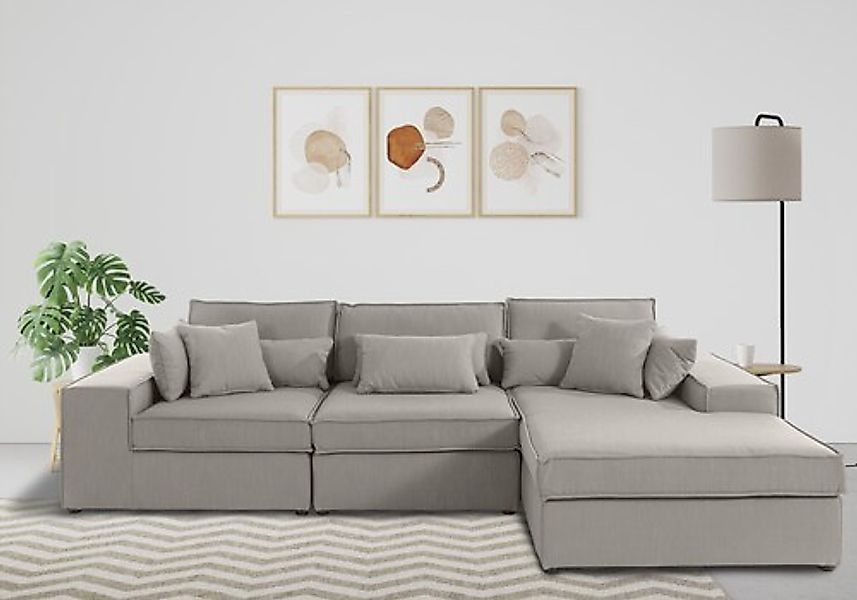 RAUM.ID Ecksofa »Florid L-Form«, 3 Teile, bestehend aus Modulen, viele Bezu günstig online kaufen