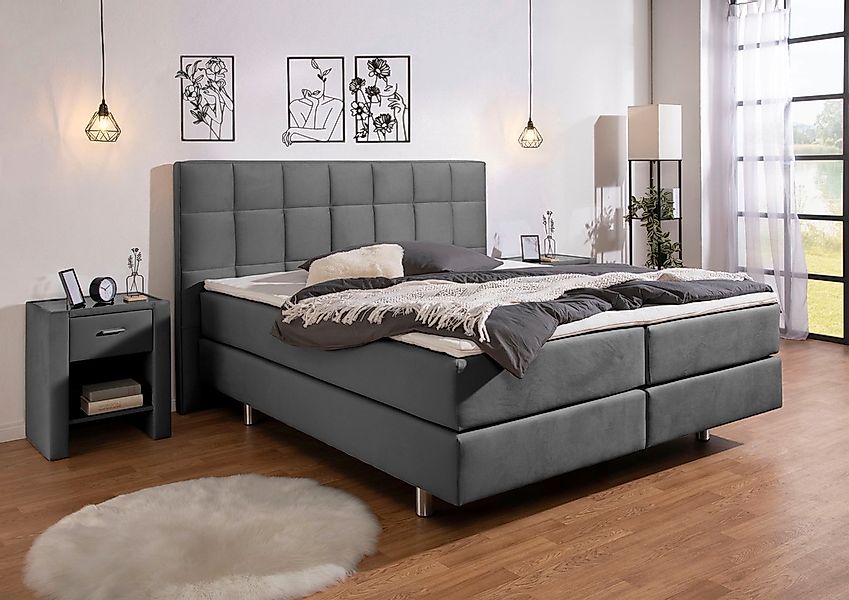 Home affaire Boxspringbett "Loomis" inkl. Topper, wahlweise in H2, H3 oder günstig online kaufen