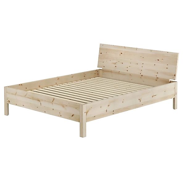 Erst-Holz Ehebett Massivholzbett Holzbett Zirbenbett Unbehandelt 160 x 200 günstig online kaufen