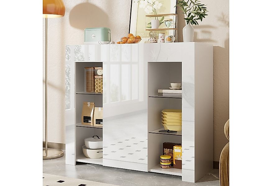 Merax Sideboard Buffetschrank mit Hochglanz-Front (1 St., für Wohnzimmer, E günstig online kaufen