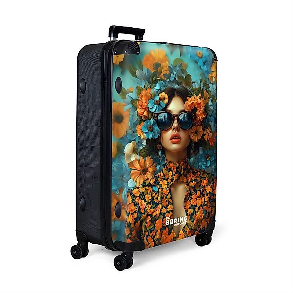 NoBoringSuitcases.com© Hartschalen-Trolley Frau mit Blumen und günstig online kaufen