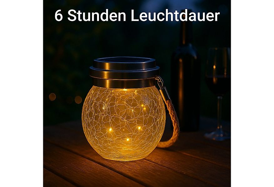 INTERGARDEN LED Solarleuchte 3er Set Solarlampe Glaskugel inkl. Akku – warm günstig online kaufen