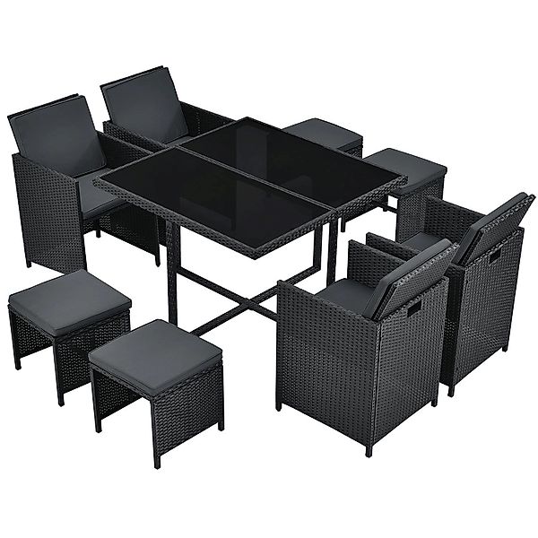 Juskys Garten-Essgruppe Baracoa, (Sitzgruppe), Polyrattan Gartenmöbel günstig online kaufen