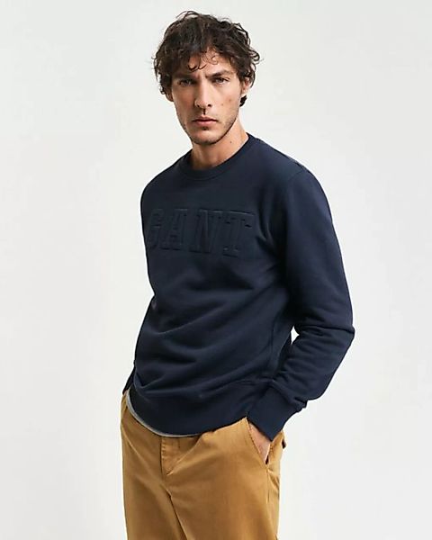 Gant Sweatshirt EMBOSSED C-NECK SWEAT eine erhabene GANT-Grafikprägung auf günstig online kaufen