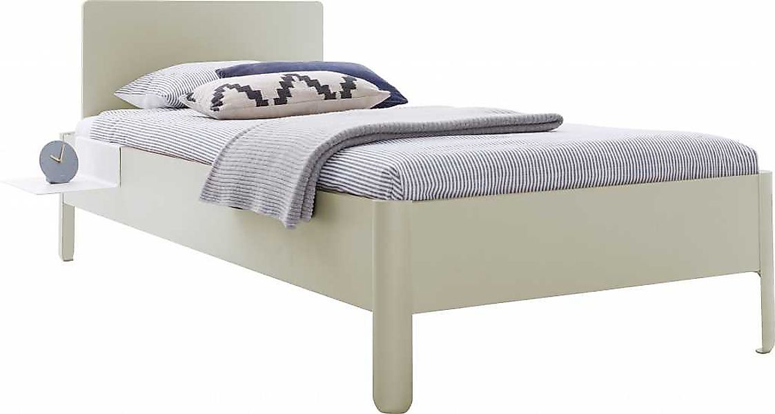 NAIT Einzelbett farbig lackiert 100 x 210cm Mit Kopfteil Kieselgrau günstig online kaufen