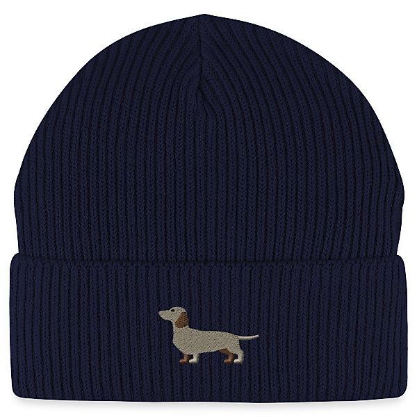 Spreadshirt Beanie Dackel Stickerei Fisherman Beanie günstig online kaufen