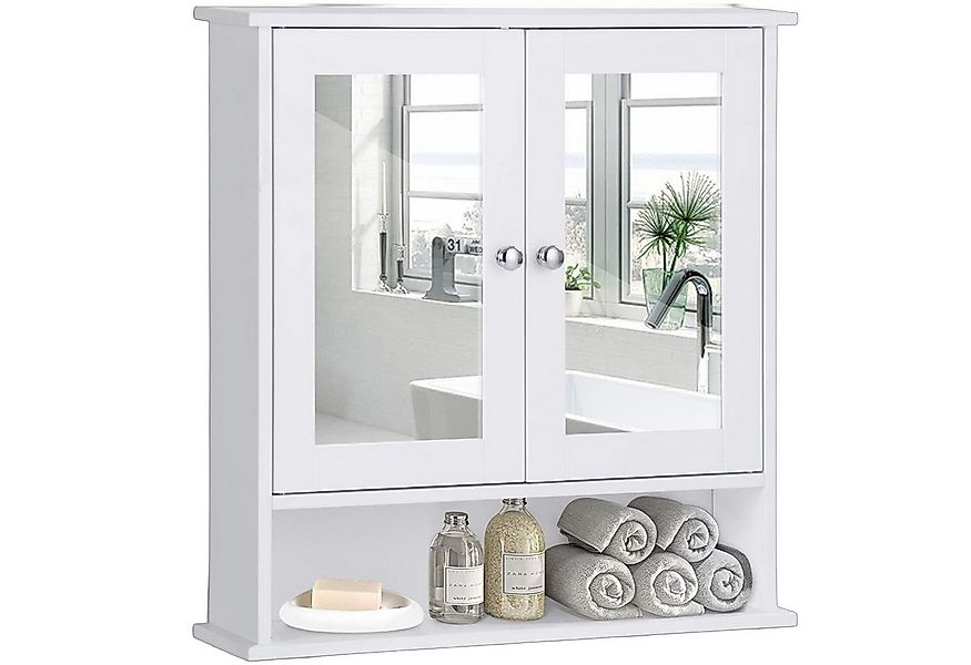 COSTWAY Spiegelschrank Badzimmerschrank mit höhenverstellbarer Ablage günstig online kaufen