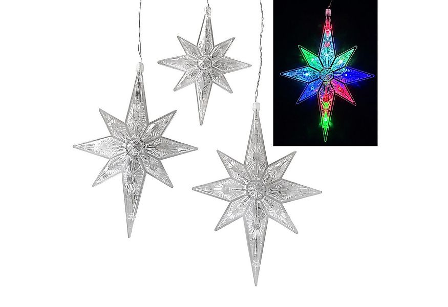 Online-Fuchs LED Stern 4 Sterne für Weihnachten zum Aufhängen mit Saugnapf- günstig online kaufen