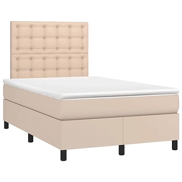 vidaXL Boxspringbett Matratze Cappuccino-Braun 120x190 cm Kunstleder 326998 günstig online kaufen