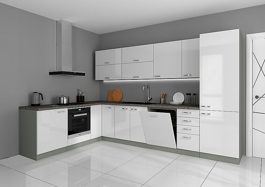 Küchen-Preisbombe Winkelküche Bianca Ecke I 210x330 cm Küche Küchenzeile Ec günstig online kaufen