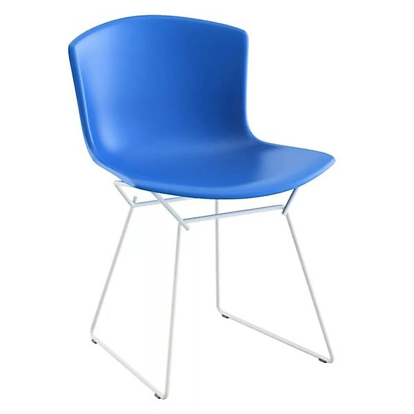 Knoll International - Bertoia Plastic Side Chair Stuhl Gestell weiß - blau/ günstig online kaufen
