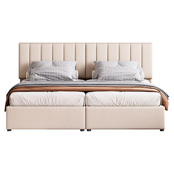 Flieks Polsterbett, Hydraulisches Stauraumbett Doppelbett 180x200cm günstig online kaufen