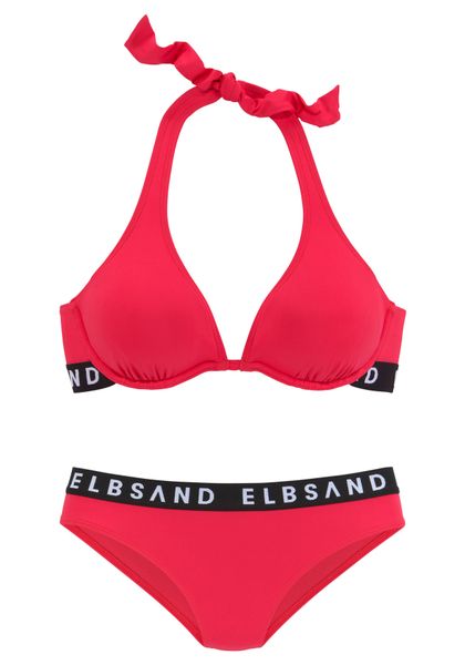 Elbsand Bügel-Bikini mit kontrastfarbenen Markenschriftzügen günstig online kaufen
