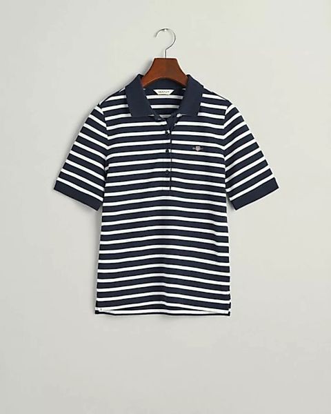Gant T-Shirt SLIM STRIPED SHIELD SS PIQUE POLO, EVENING BLUE günstig online kaufen