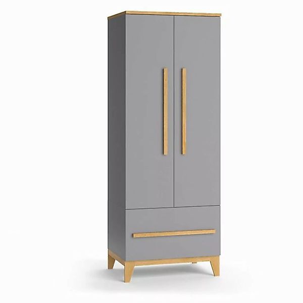 VitaliSpa® Kleiderschrank Malia, Grau/Eiche, 70 x 187 cm günstig online kaufen