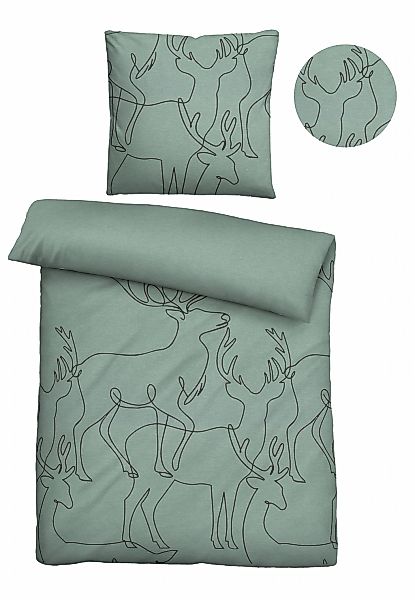 Biberna Bettwäsche "0840517" 2 Stk. tlg. kuschelig warm, samtweich, Melange günstig online kaufen