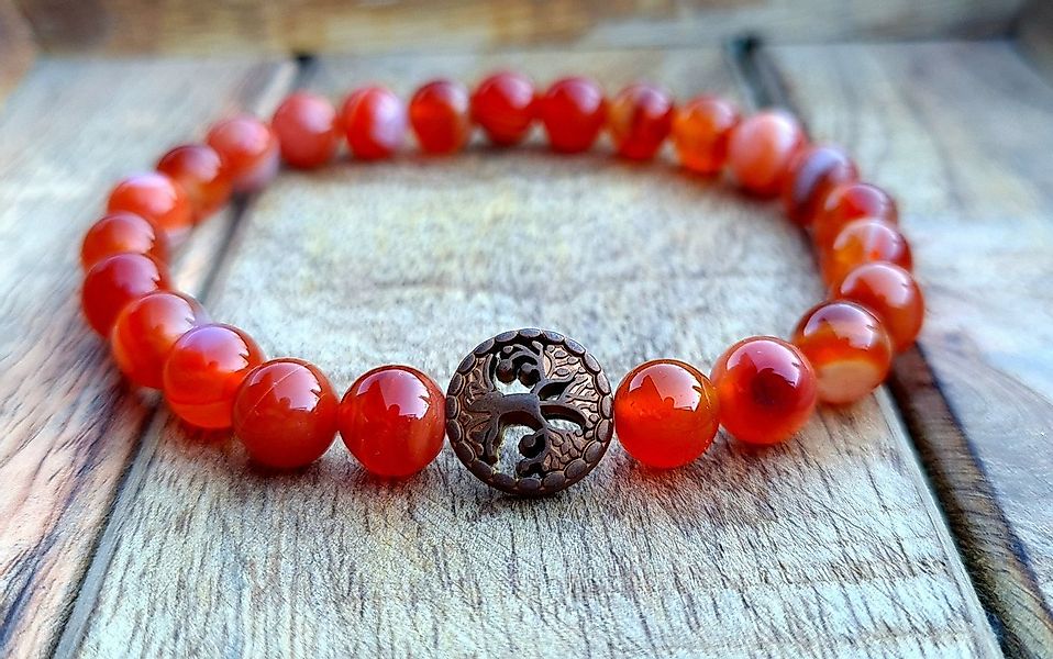 NAHLE Perlenarmband Lebensbaum Achat Naturstein Armband Baum des Lebens Arm günstig online kaufen