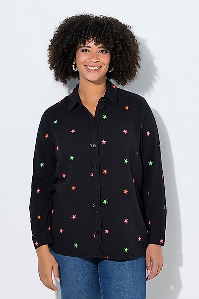 Angel of Style Hemdbluse Musselin-Bluse oversized Sternen-Stickerei günstig online kaufen