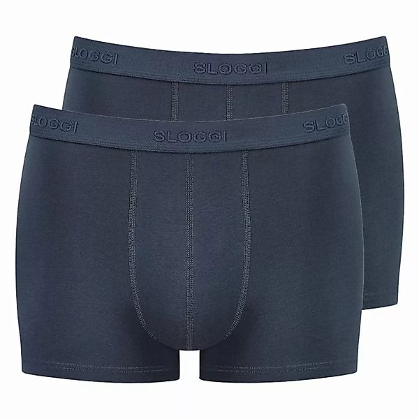 Sloggi Herren Boxer Shorts, 2er Pack - 24/7, Baumwolle, einfarbig blau L (L günstig online kaufen