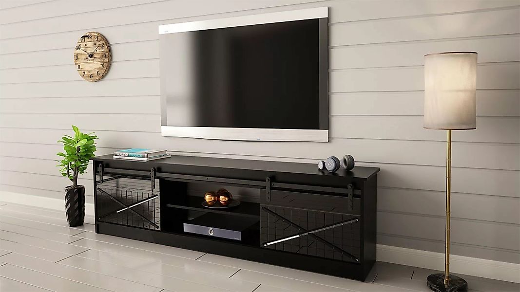 MIRJAN24 TV-Schrank Granero 200 (mit 2 Schiebetüren) 200x35x57 cm günstig online kaufen