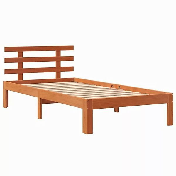 vidaXL Bett Massivholzbett ohne Matratze Wachsbraun 75x190 cm Kiefernholz günstig online kaufen