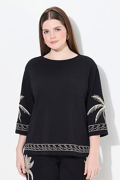 Ulla Popken Sweatshirt Sweatshirt U-Boot-Ausschnitt 3/4-Arm günstig online kaufen