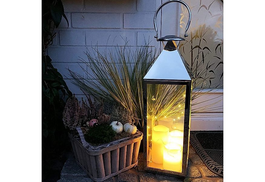 INDA-Exclusiv Laterne XXL Edelstahl-Laterne Gartenlaterne Windlicht 54cm günstig online kaufen