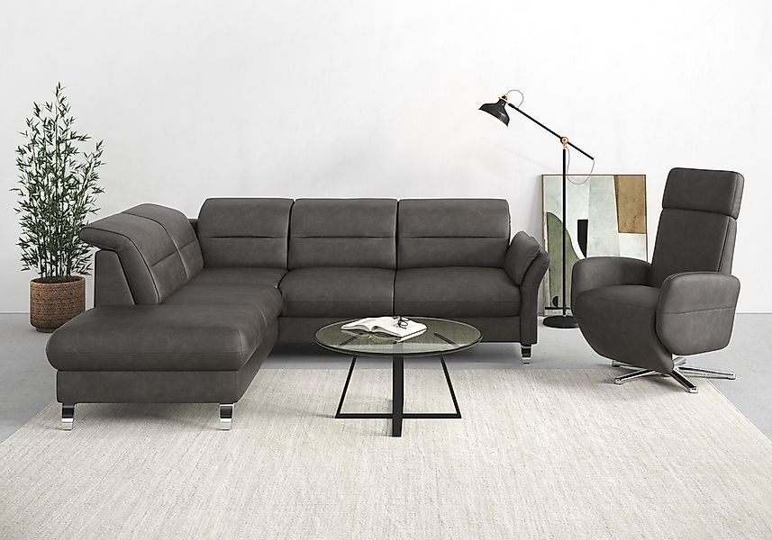 sit&more Ecksofa "Grenoble L-Form mit Federkern", wahlweise mit Bettfunktio günstig online kaufen