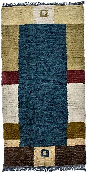 morgenland Wollteppich »Nepal Teppich handgeknüpft blau«, rechteckig günstig online kaufen