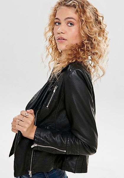 ONLY Lederimitatjacke "ONLGEMMA – Bikerjacke mit asymmetrischem Reißverschl günstig online kaufen