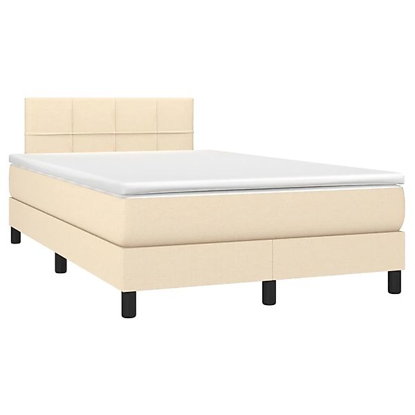 vidaXL Boxspringbett mit Matratze & LED Creme 120x200 cm Stoff 3133146 günstig online kaufen