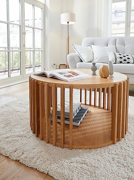 Woodman Couchtisch »Drum, Breite/Tiefe/Höhe: 83/83/42 cm«, Holzfurnier aus günstig online kaufen