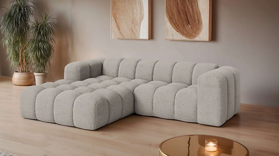 OTTO home Ecksofa »KALLIE Design-Sofa mit Wellenunterfederung, Bubble-Optik günstig online kaufen