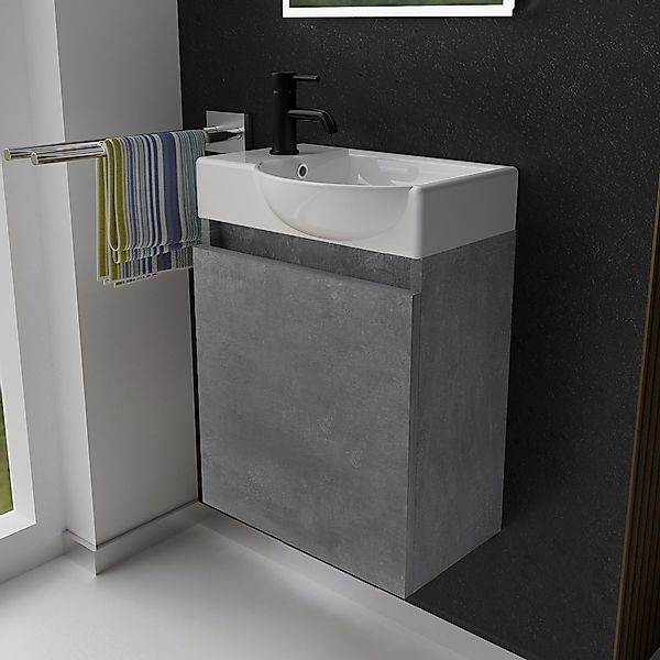 Alpenberger Badmöbel-Set Gäste WC Waschbecken mit Unterschrank - Hängeschra günstig online kaufen