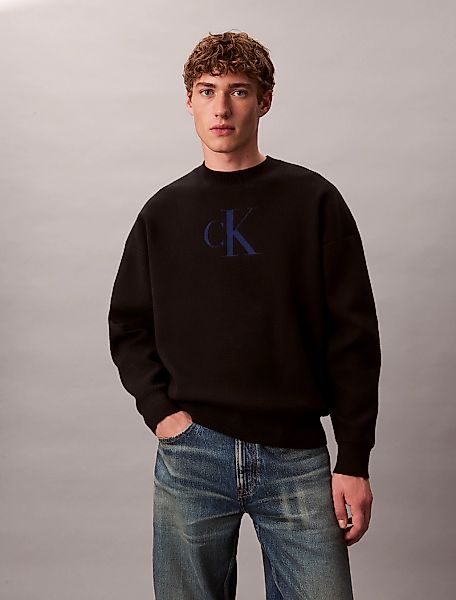 Calvin Klein Jeans Rundhalspullover "LS CTTN CASHMERE 3D LOGO CRWNK S" Mit günstig online kaufen