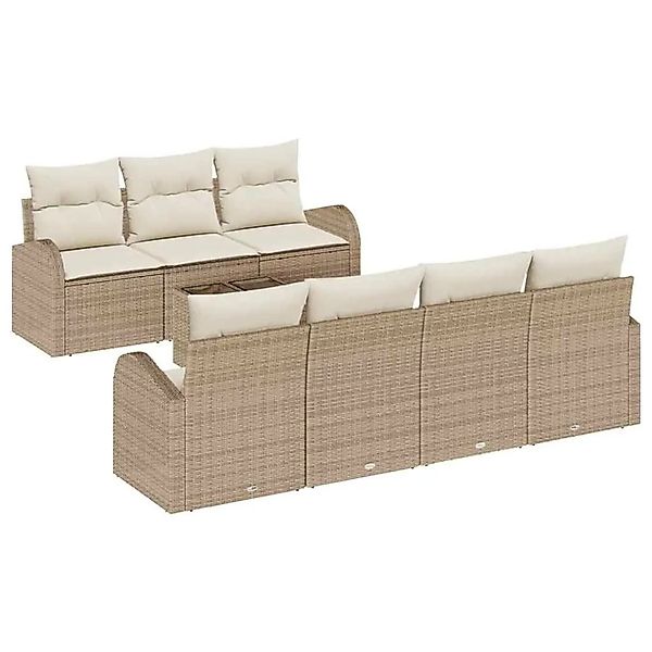 vidaXL Gartensofa-set Beige 55 x 55 x 37 cm Poly-Rattan 3345951 günstig online kaufen