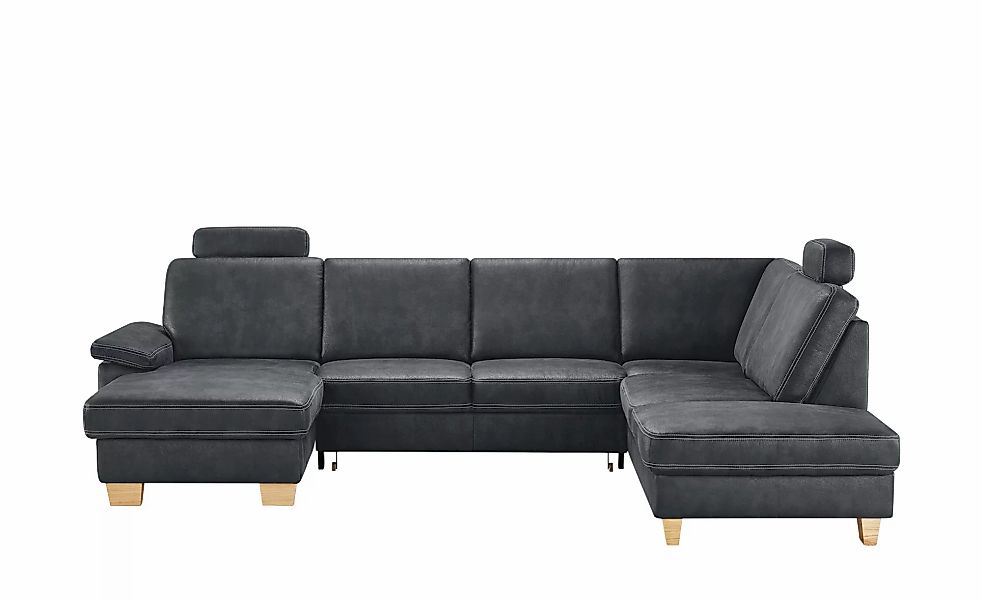 meinSofa Wohnlandschaft  Kunstleder Samu ¦ blau ¦ Maße (cm): B: 316 H: 90 T günstig online kaufen