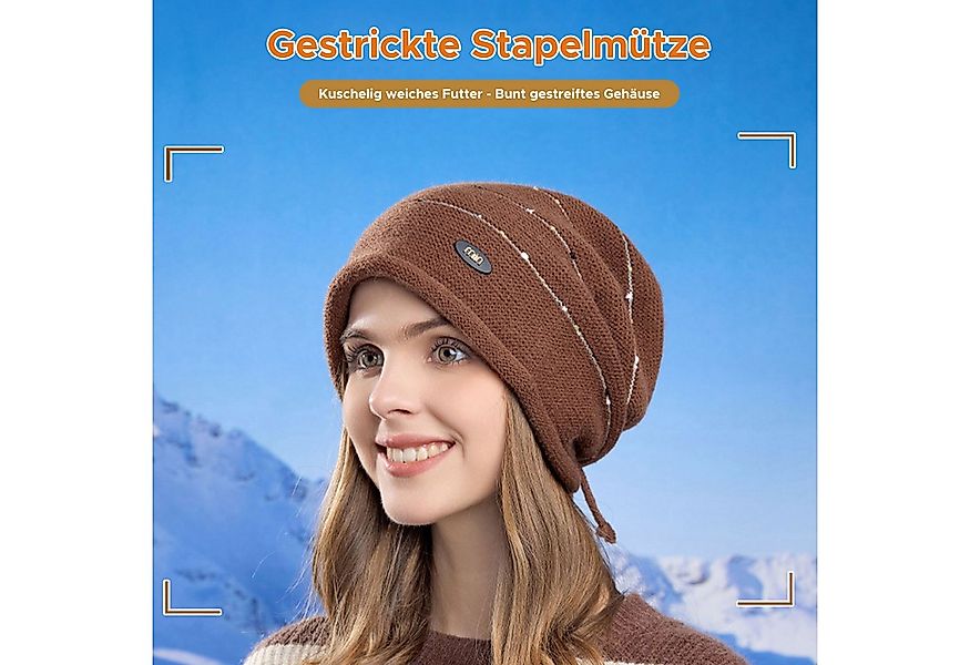 Refttenw Strickmütze Verstellbare Beanie-Mütze, Skimütze, lockere Mütze günstig online kaufen