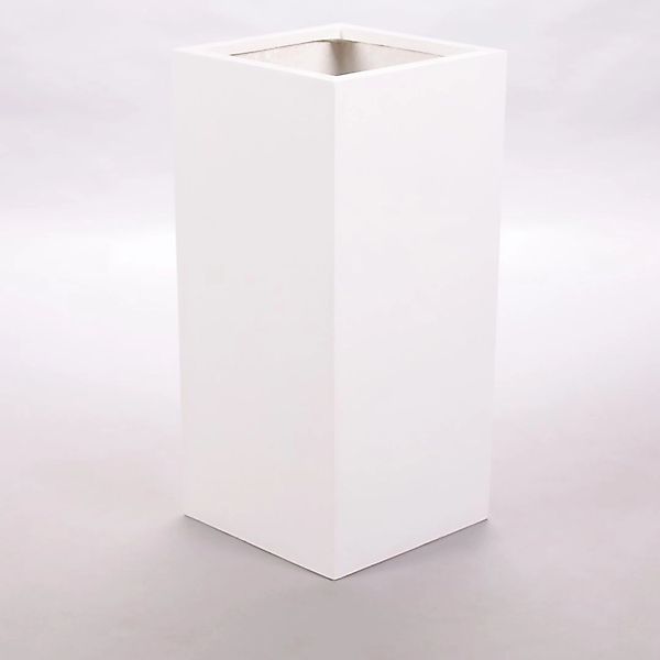 Elegant Einrichten Pflanzkübel Fiberglas Säule 38x38x70cm Perlmutt-Weiß günstig online kaufen
