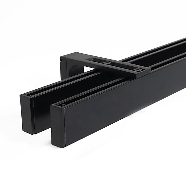 Deco-Raum Gardinenschiene nach Maß 2-Lauf Loft Schwarz 280cm günstig online kaufen